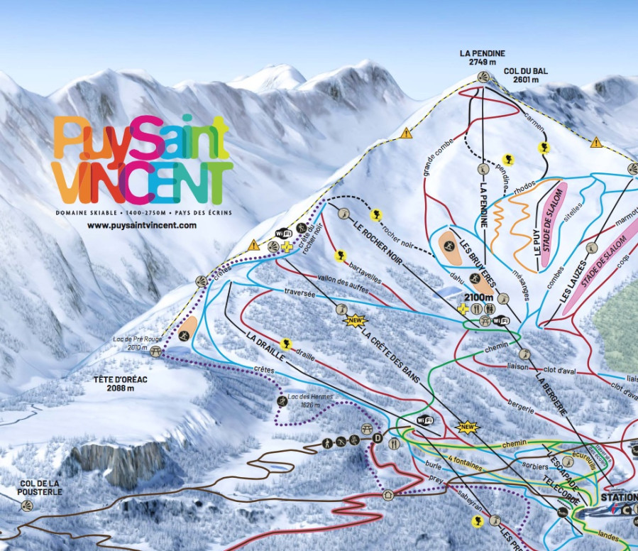 Nouveau Plan des pistes de Puy Saint Vincent Votre terrain de jeu